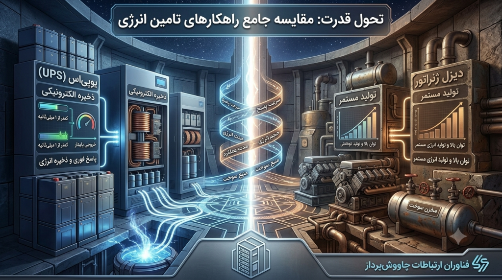 بررسی تفاوت عملکرد ups vs diesel generator