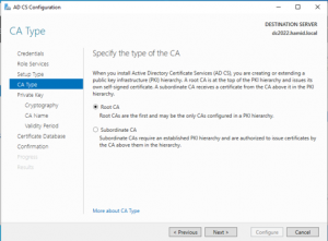 انتخاب Root CA